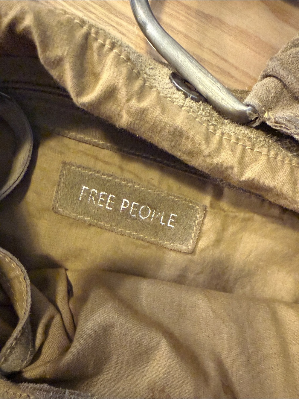 Free People Suede Hobo Shoulder Bag in army green - Picture 2 of 2